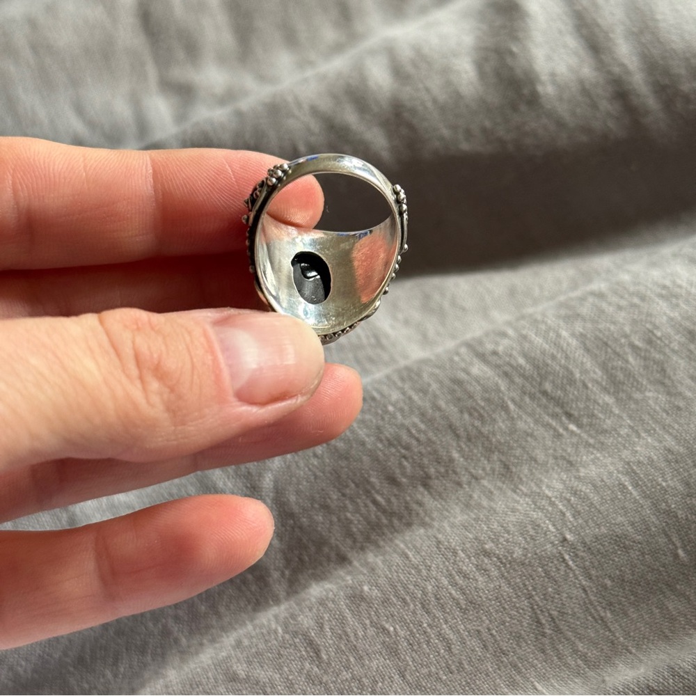 Designer Abalone Shell Ring, 925 Solid Sterling S… - image 3